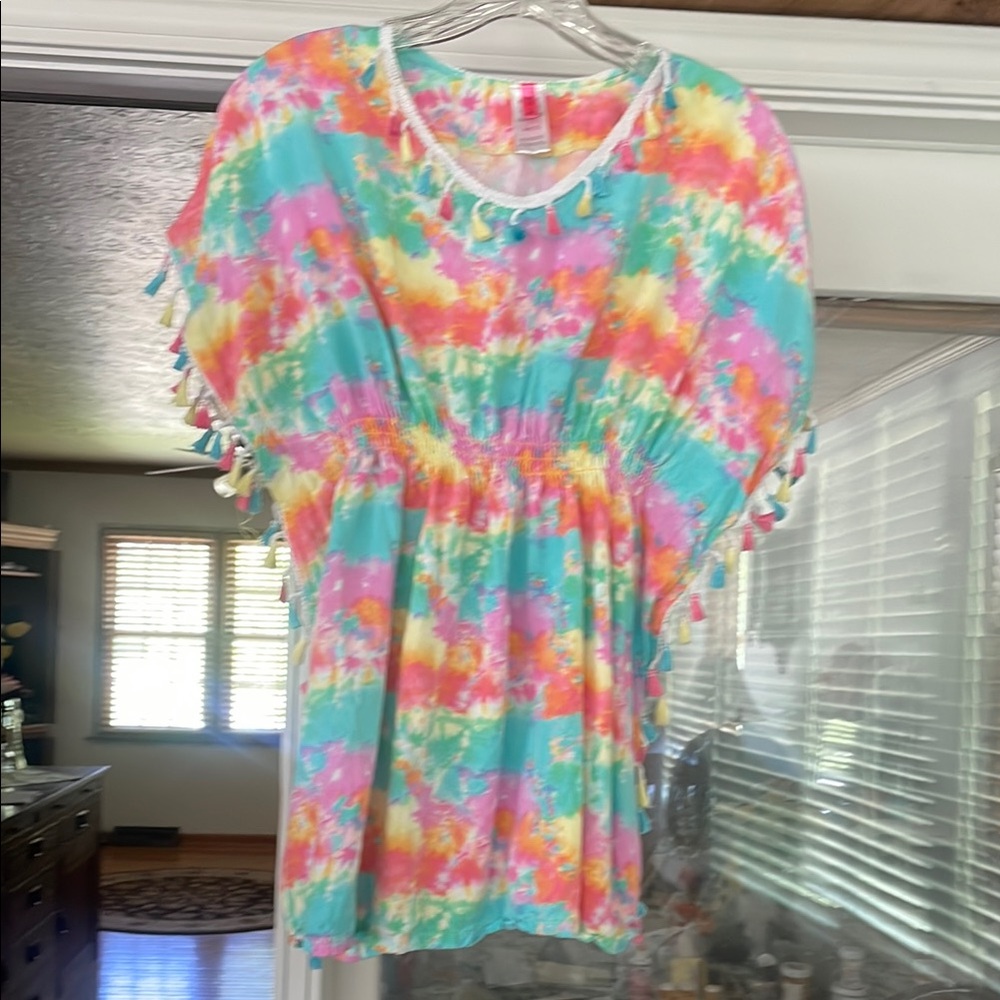 Colorful Tie-Dye women's swim coverup
